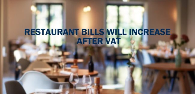 Restaurant Bills Increase After VAT