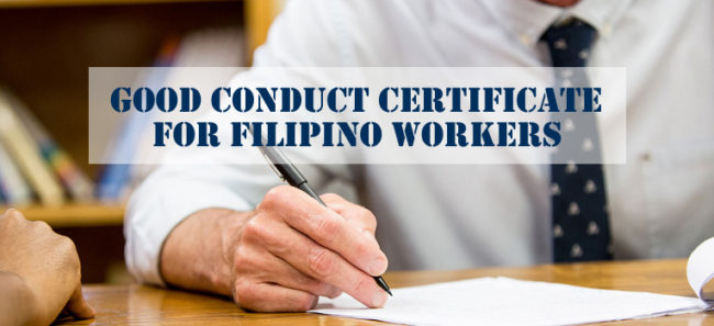 Good Conduct Certificate Filipino Workers